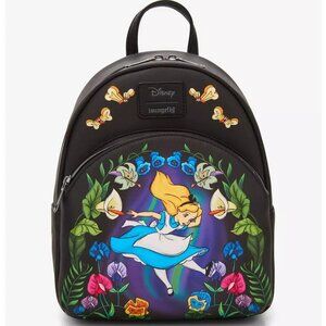 Loungefly Disney Alice In Wonderland Mini Backpack Garden Fall Floral Bag